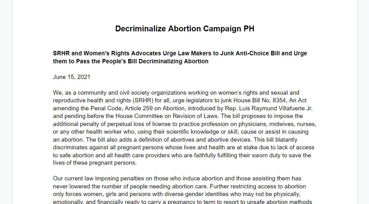 abortion essay philippines